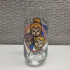Vintage 1985 The Chipettes Glass Tumbler Karman Ross Alvin and the Chipmunks 80s